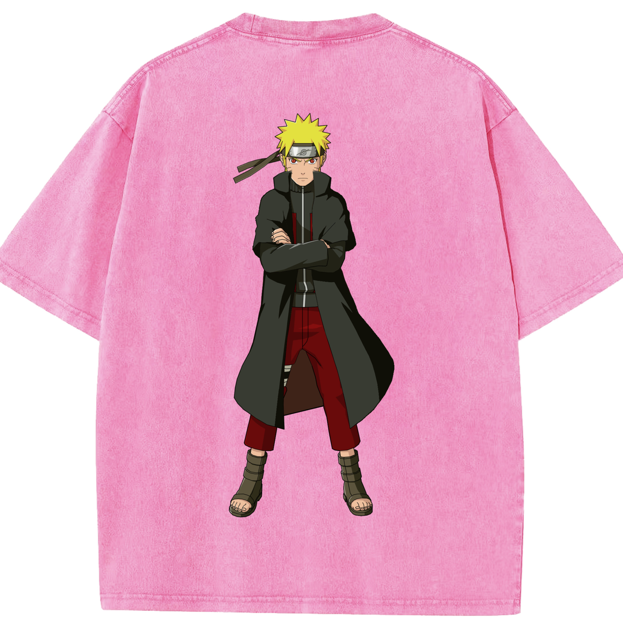 （画像用） NARUTO -ナルト- うずまき ナルト Uzumaki Naruto 綿100% ヴィンテージ風 半袖Tシャツ（背面プリント）